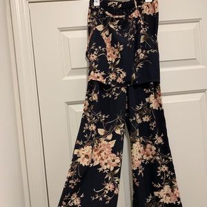 Floral pant and crop tank set